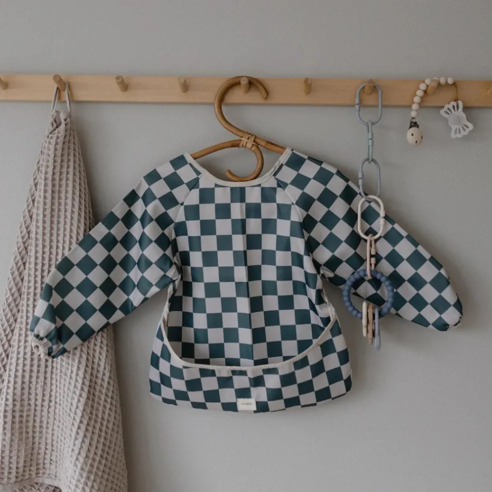 bavoir__manches_damier_ve_1.webp Bavoir à Manches Damier Vert - Mushie