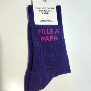 Chaussette Kids "Fille à Papa" Violet - Cabinet Mode Thérapie