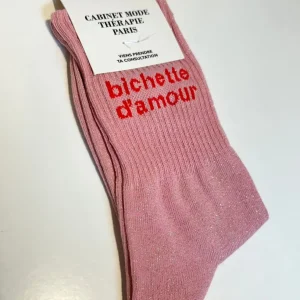 Chaussette "Bichette d'Amour" Rose - Cabinet Mode Thérapie