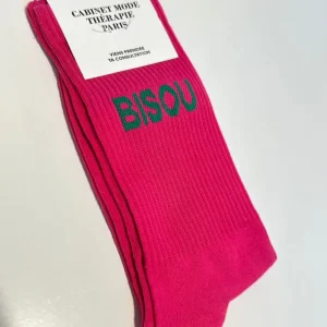Chaussettes "Bisou" Rose - Cabinet Mode Thérapie