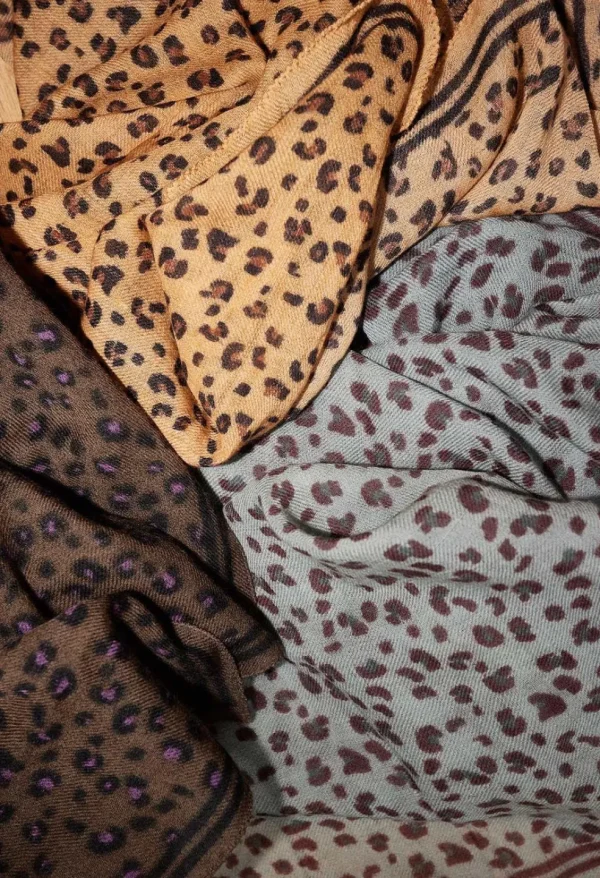 Foulard Laine Léopard Camel - Gabrielle Paris