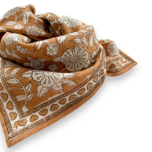 Foulard Manika Coeurs Châtaigne - Apaches Collections