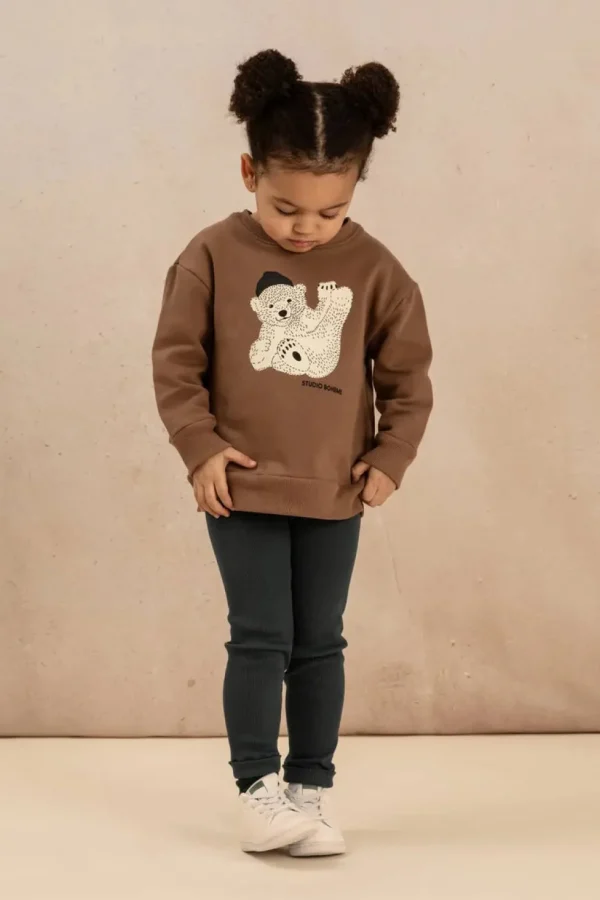 Leggings Rom Pom Bleu Denim - Studio Bohème