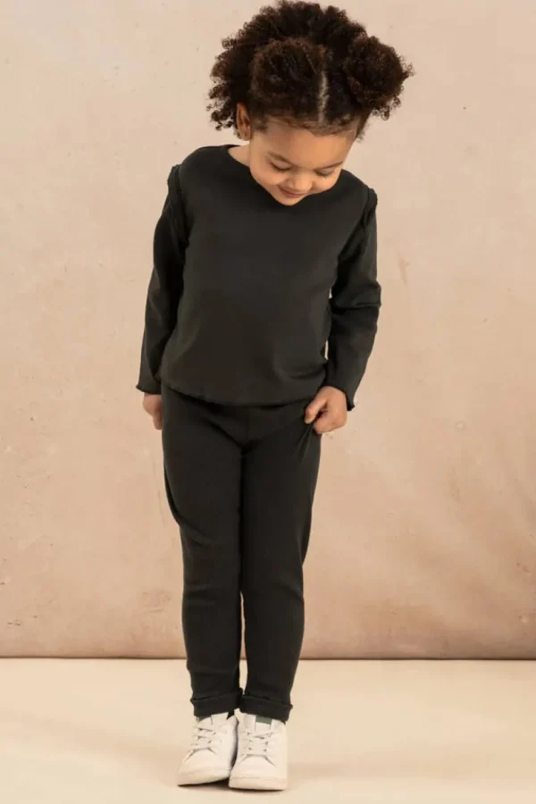 Leggings Rom Pom Carbone - Studio Bohème