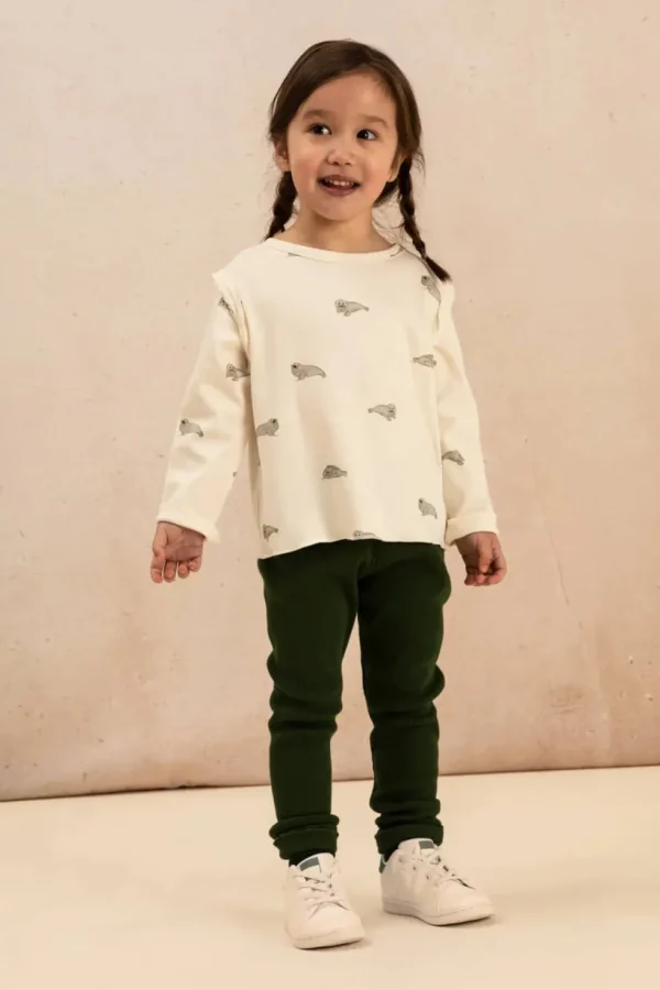 Leggings Rom Pom Vert Forêt - Studio Bohème