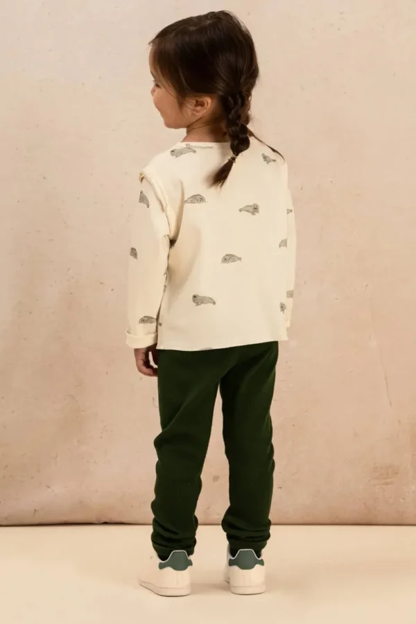 Leggings Rom Pom Vert Forêt - Studio Bohème