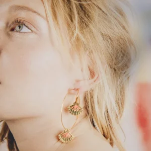 Pendentif Amulette Coquillage Or Rose Fluo - Camille Enrico