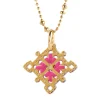 Pendentif Amulette Losange Or Rose Fluo - Camille Enrico
