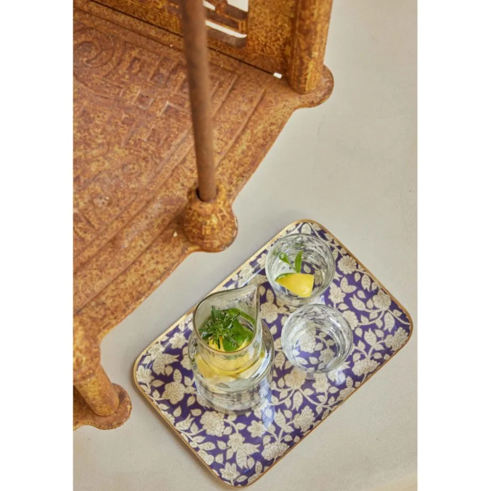 plateau_bohme__fleurs_jay_1.webp Plateau Bohème à Fleurs Jaya Violine - Bonheur du Jour