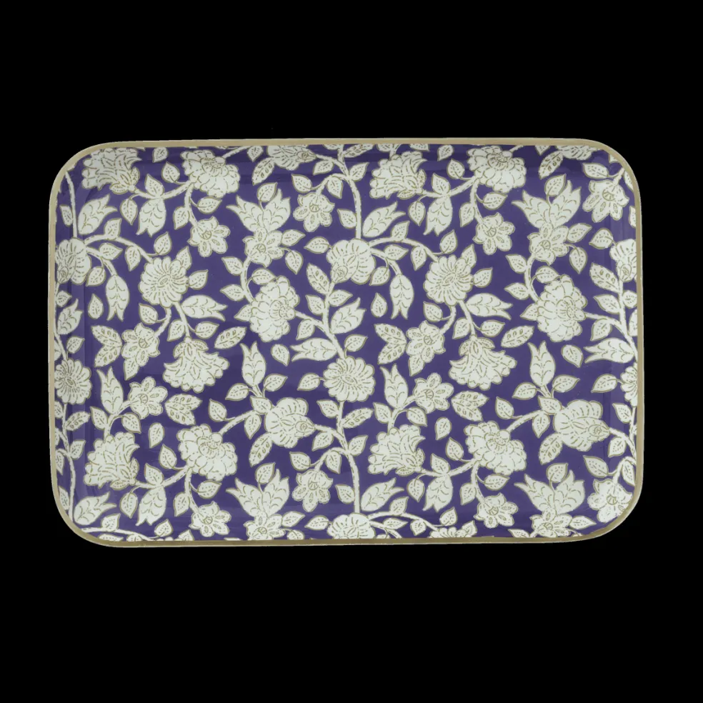 plateau_bohme__fleurs_jay_2.webp Plateau Bohème à Fleurs Jaya Violine - Bonheur du Jour