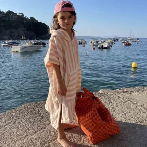 Poncho Suzon Rayures Rose - Rose In April