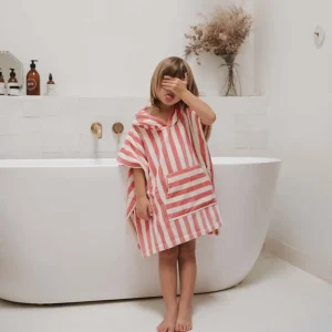 Poncho Suzon Rayures Strawberry - Rose In April