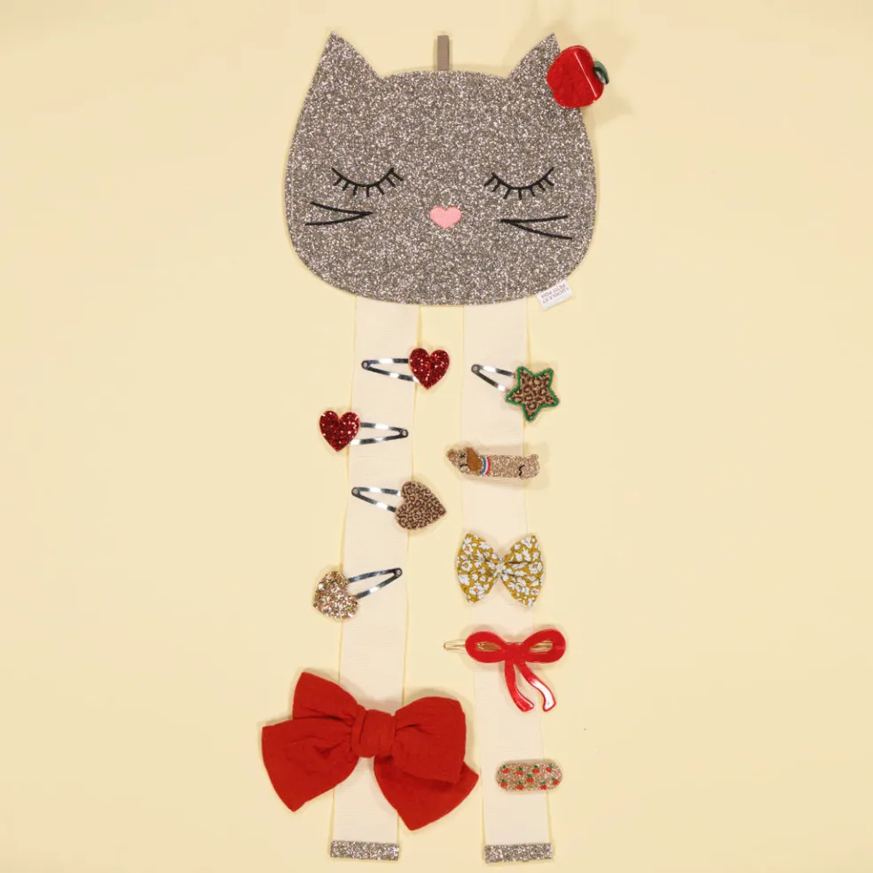 porte_barrettes_mural_cha_2.webp Porte Barrettes Mural Chat - Luciole et Petit Pois