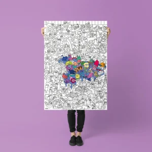 Poster à Colorier Kitty - Omy