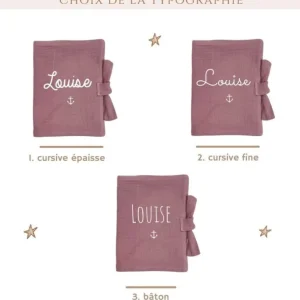 Protège Carnet de Santé Personnalisable Lin Vieux Rose - Oh la la Paris