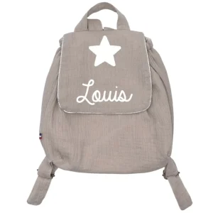 Sac à Dos Personnalisable Double Gaze Beige - Oh la la Paris