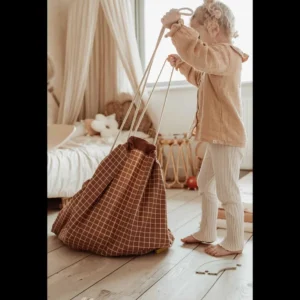 Sac rangement Tapis - Organic Grid Brown - Play and Go