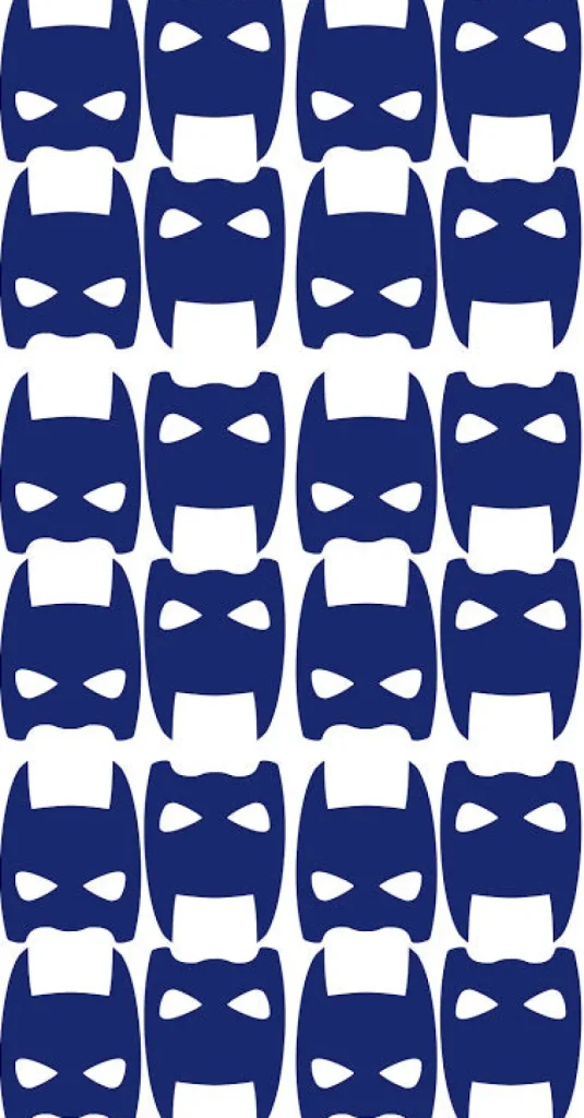 Stickers muraux masques bleu Pöm le Bonhomme