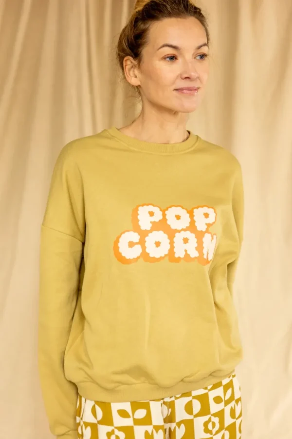 Sweat Nirali Pop Corn Placé Olive - Apaches Collections