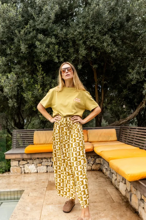 Tee-Shirt Ouma Pop Corn Placé Olive - Apaches Collections